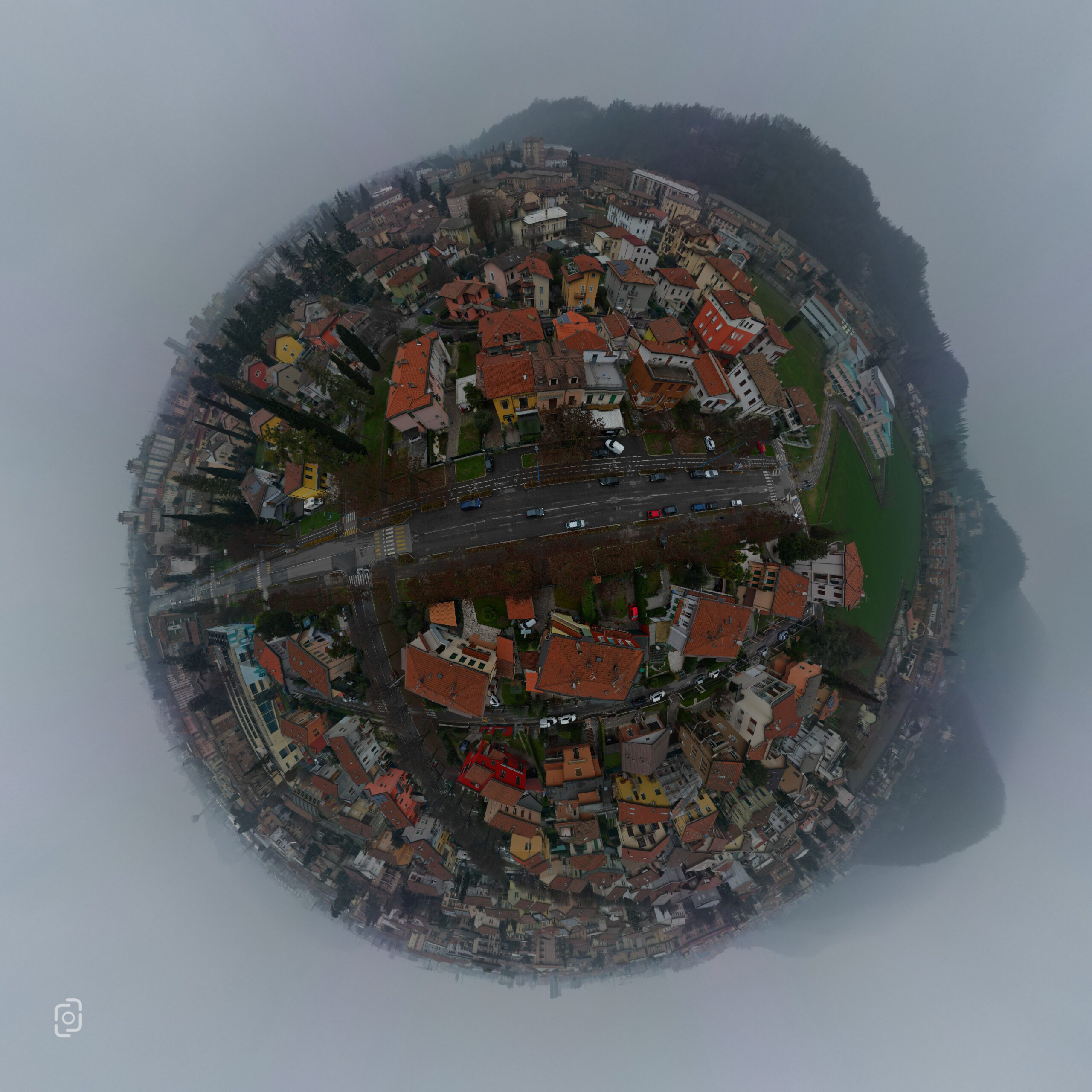 Vista dall'alto di una città